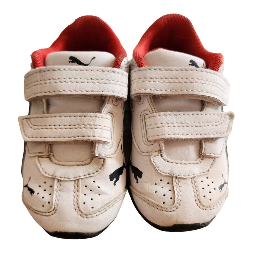 Puma Infant Velcro Sneakers Size 5 Black Red White